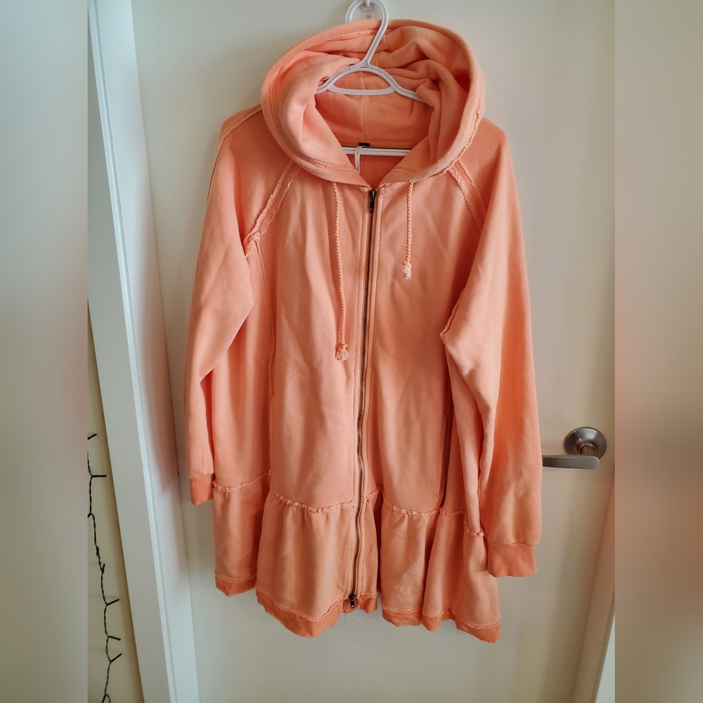 Free People Hooded Sweatshirt Cardigan Small Oversized